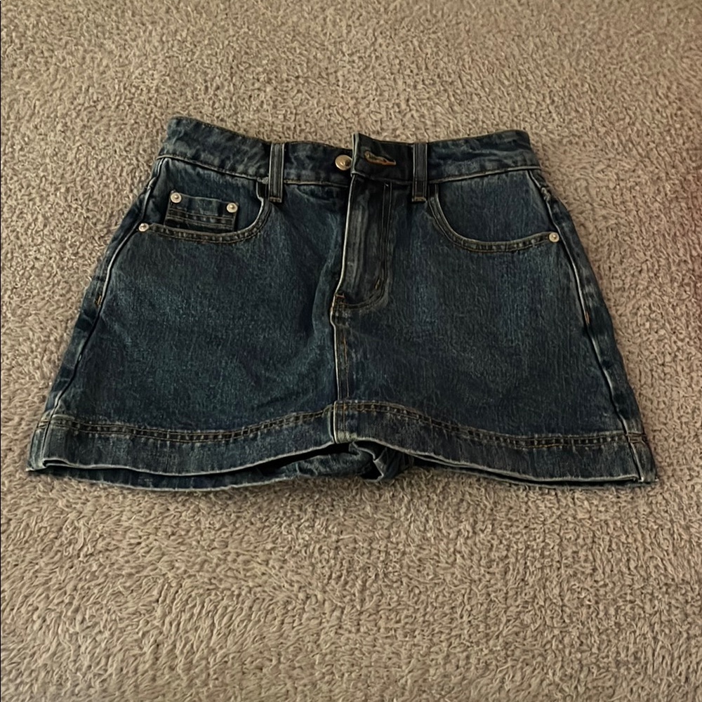 Denim Blue High Rise Skort